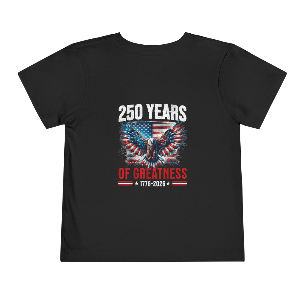 Toddler Tee - "Land of Greatness" American Flag Eagle Graphic