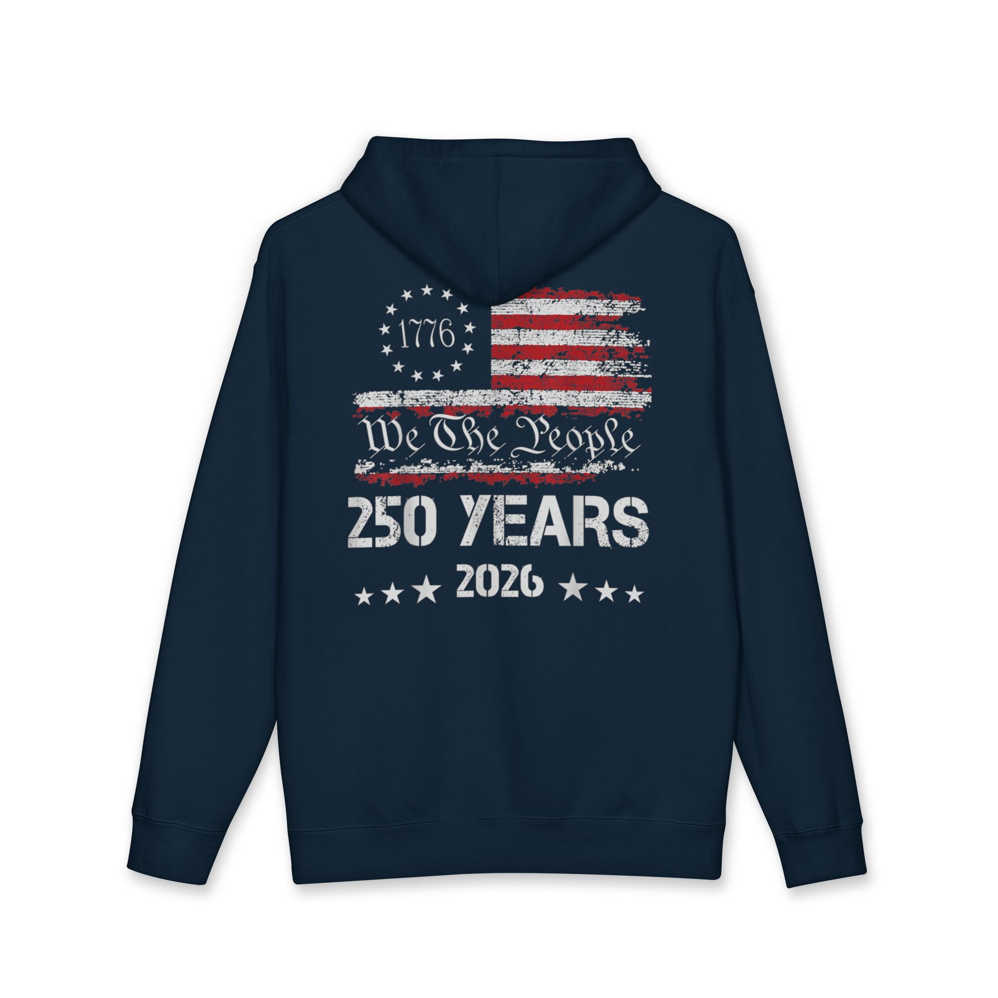 250 Years 2026 Distressed Flag Hoodie