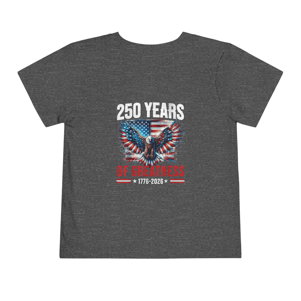 Toddler Tee - "Land of Greatness" American Flag Eagle Graphic